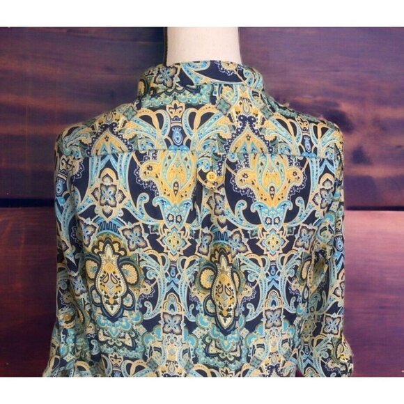 Love Tree Womens Tunic Blouse Size S Multi Colored Paisley Boho Print - Picture 9 of 16